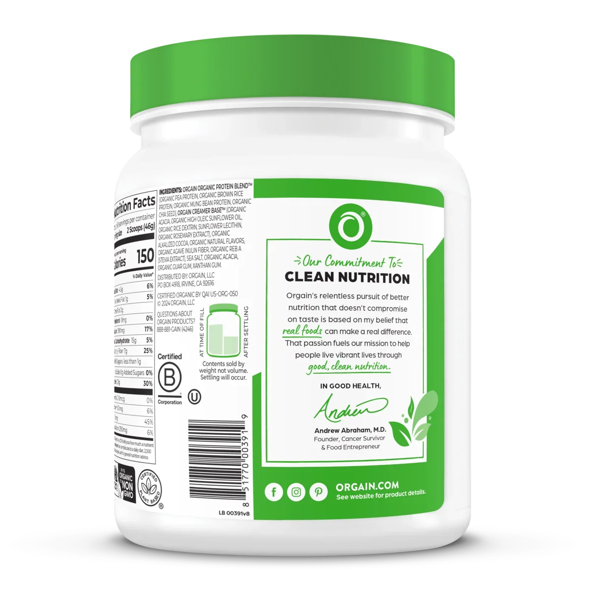 Organic Protein? Plant Based Protein Powder - Creamy Chocolate Fudge