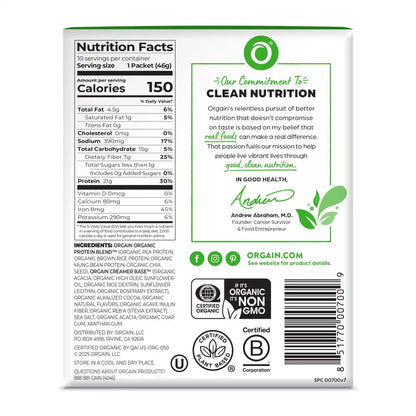 Single Serve Organic Protein? Plant Based Protein Powder - Chocolate